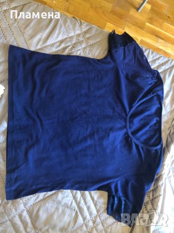 Синя къса тениска С-М, снимка 1 - Тениски - 46389413