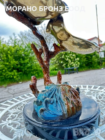 Уникална масивна бронзова скулптура „Скатове Манта“ (60х55 см, 16.2 кг) – Модерно изкуство, снимка 5 - Антикварни и старинни предмети - 54282328