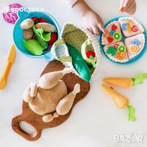Пиле на грил HABA Biofino - мека играчка храна за игра, снимка 2 - Плюшени играчки - 45267433