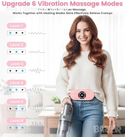 Нова Безжична затопляща подложка за корем цикъл 6 топлини 6 масажа, снимка 3 - Други - 53666545