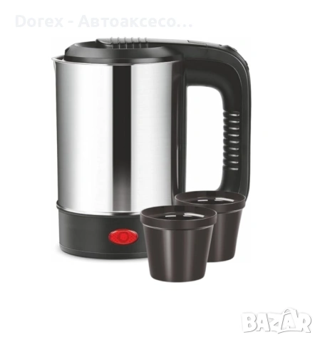 Електрическа термокана чайник с кабел и 2 броя чаши - 24V / 250W / 500мл., снимка 2 - Аксесоари и консумативи - 54190323