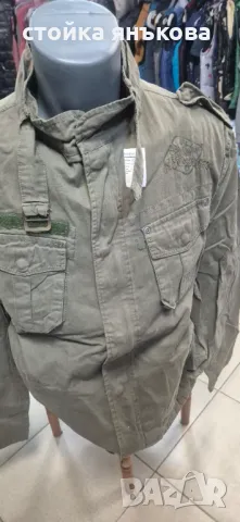 Мъжко яке спортно елегантно,тънко, памучен плат, брезентов цвят, снимка 9 - Якета - 49748124
