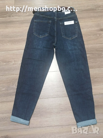 Дамски дънки с колан - индиго, снимка 2 - Дънки - 51546432