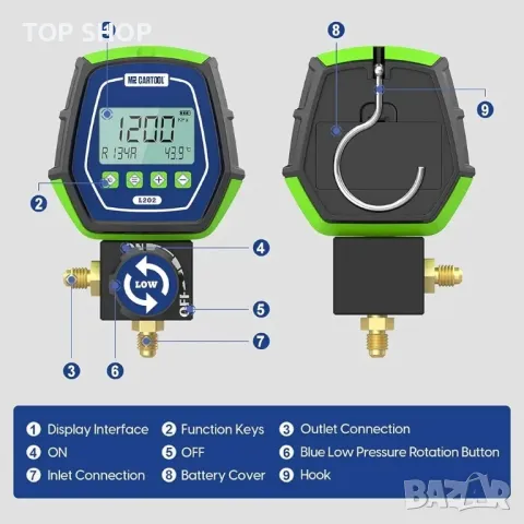 MR CARTOOL L202 Цифров манометър за ниско налягане, снимка 6 - Друга електроника - 48791949