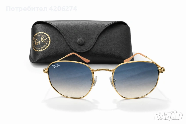 Ray-Ban RB3548 Hexagonal 001/3F Gold / Blue Gradient – оригинални с калъф, снимка 2 - Слънчеви и диоптрични очила - 53736746