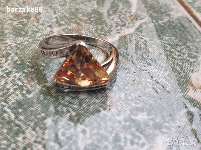 Красив сребърен пръстен с Циркони, снимка 6 - Пръстени - 45300606