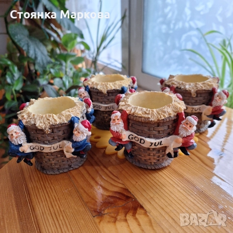 4 броя свещници -Коледни, снимка 2 - Коледни подаръци - 52654556