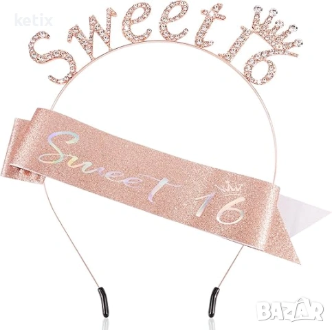Сладък 16-ти рожден ден, лента за глава с принцесна тиара
