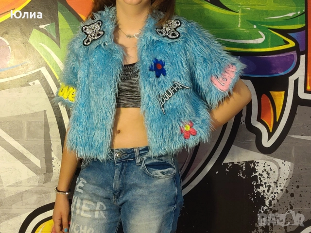 Уникат с косъм Djufka, снимка 3 - Якета - 51690844