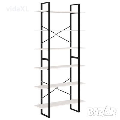 vidaXL Висок шкаф, бял, 100x30x210 см, борово дърво масив（SKU:806563, снимка 1 - Шкафове - 46084438