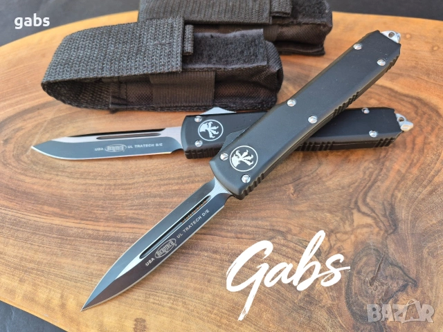 Автоматичен нож MICROTECH Ultratech,два модела,тъмно острие, снимка 5 - Ножове - 49241797