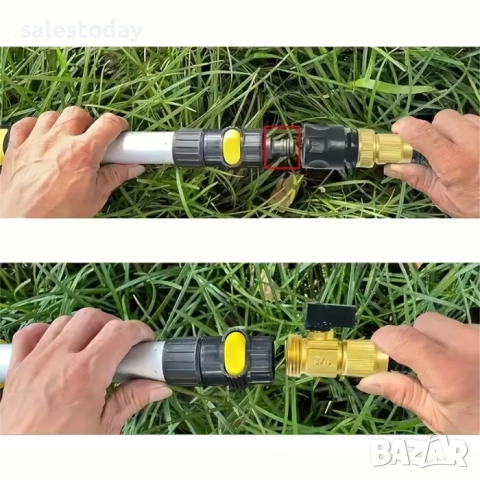 Телескопична Четка за почистване с бърза връзка към маркуч, от 1,3 до 3 метра , снимка 5 - Аксесоари и консумативи - 52523185