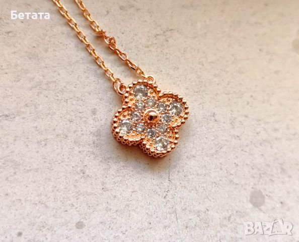 Дамско колие със златна детелина Ван Клееф VCA Van Cleef & Aparels, снимка 5 - Колиета, медальони, синджири - 45350069