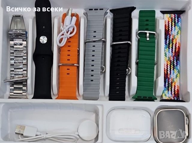 Смарт часовник P9 със слушалки и 7 различни каишки, снимка 2 - Смарт часовници - 45492787