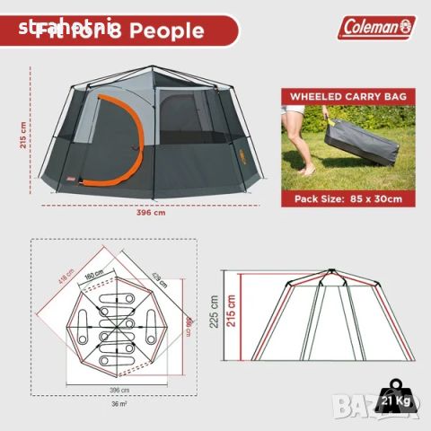 Coleman Octagon нови големи американски палатки с 360 градусова гледка, снимка 7 - Палатки - 45903579