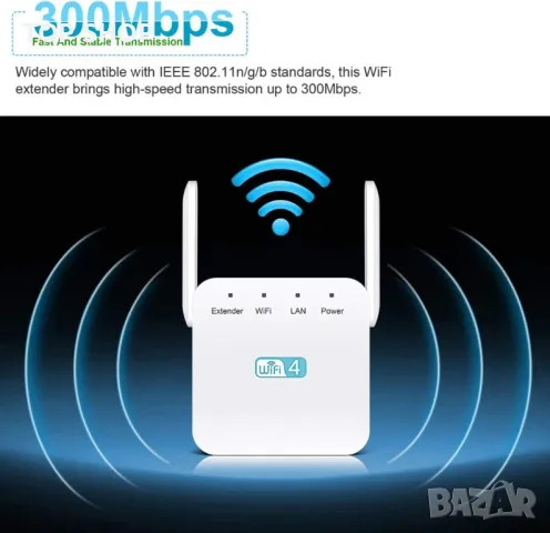 Нов WiFi усилвател за сигнал Интернет Антена разширител на обхват за дом офис, снимка 2 - Други стоки за дома - 49804771