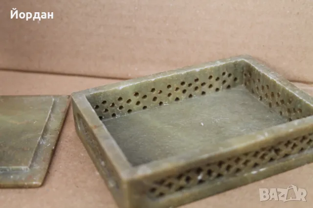 Стара Китайска кутия-камък и седеф, снимка 7 - Антикварни и старинни предмети - 49849172