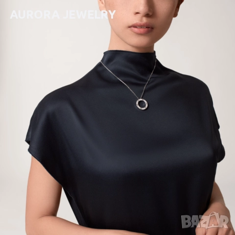 CARTIER Love White Gold Large Paved Diamonds Pendant Дамскo Колие, снимка 15 - Колиета, медальони, синджири - 52870330