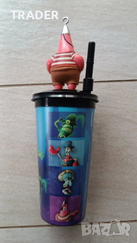 чаша със сламка spongebob squarepants Спонджбоб квадратни гащи , снимка 2 - Чаши - 32056460