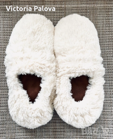 Плюшени пантофи- грелки с лавандула WARMIES SLIPPIES DELUXE 