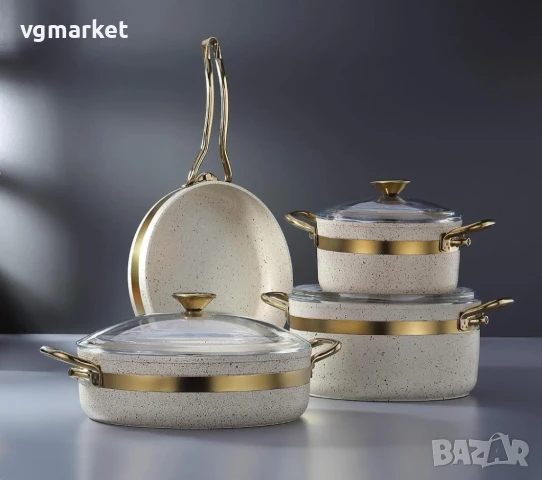 Комплект гранитни тенджери и тиган BONERA NILE 7 части, снимка 1