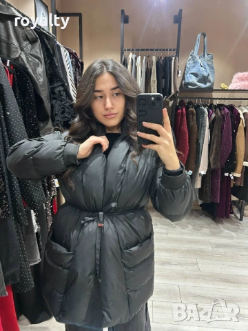 Кафяво Черно Зимно Дамско Яке , снимка 2 - Якета - 53302308