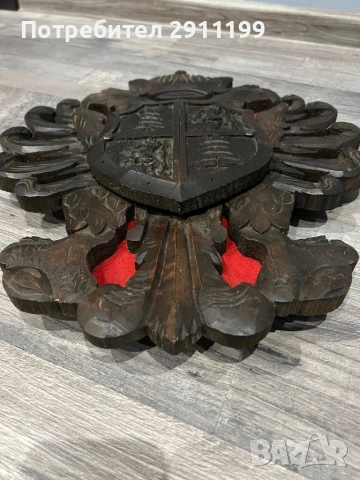 Декоративно пано, дърворезба на герб, снимка 9 - Други - 54269854