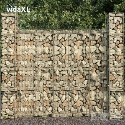 vidaXL Габионни кошници, 3 бр, поцинкована стомана, 25x25x197 см*SKU:145088), снимка 3 - Други - 49043832