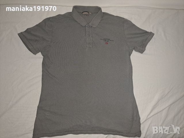 Napapijri Elbas тениска с яка и лого (XL) мъжка, снимка 2 - Тениски - 45521591
