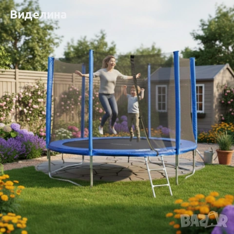 Батут с външна мрежа Jump 10ft - безопасно забавление и тренировка, снимка 5 - Други спортове - 53590039