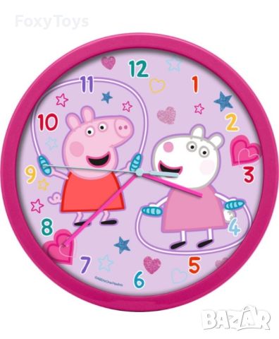 Стенен часовник Peppa Pig Play, 25 см, Пепа, снимка 2 - Други - 46435192
