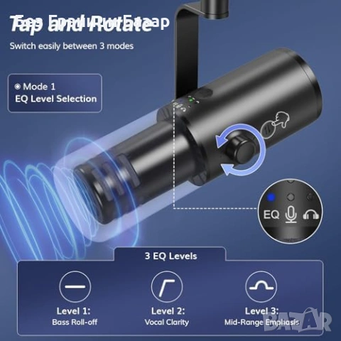 Нов Динамичен микрофон TONOR XLR USB за стрийминг подкаст с AI шумопотискане, снимка 3 - Микрофони - 54044998