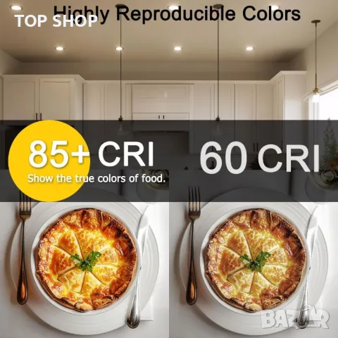 iLC Smart LED вградени таванни лампи, работа с Alexa, 8 W, Ø70-85 mm, контролирани от APP, 6 бр., снимка 6 - Лед осветление - 49965674