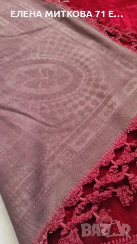 Тежка кадифена покривка за маса с фестони нова 160 х 160 см, снимка 9 - Покривки за маси - 54184011