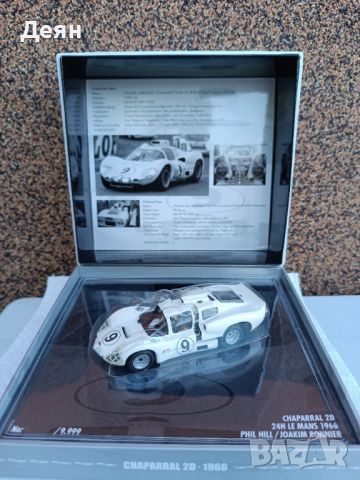 Minichamps 1:43 Chaparral 2D 24h Le Mans 1966 Phil Hill Joakim Bonnier, снимка 2 - Колекции - 46504792