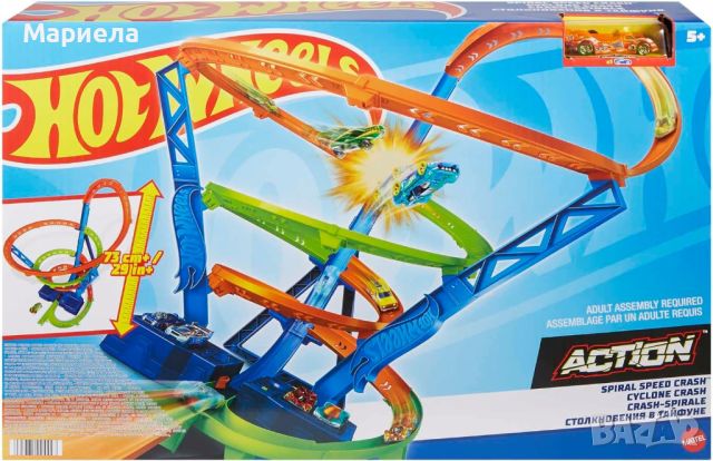 Промо ! Hot Wheels писта Скоростна спирала Spiral Speed Crash, снимка 2 - Коли, камиони, мотори, писти - 45342479