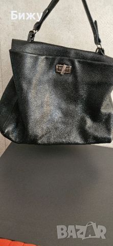 Дамска чанта от естествена кожа цвят черен , снимка 8 - Чанти - 45769386