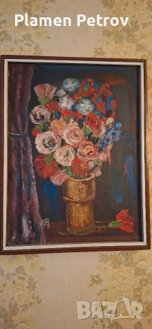 картина акварел 1855 година и др маслени бои върху лен , снимка 12 - Картини - 45914249