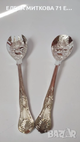 Нов посребрен двоен сет за сервиране, снимка 8 - Прибори за хранене, готвене и сервиране - 54131248