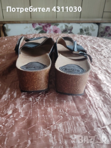 Дамски чехли Scholl естествена кожа 41 номер като ново, сиви, снимка 4 - Чехли - 53166140