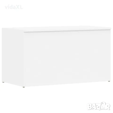 vidaXL Сандък за съхранение, бял, 84x42x46 см, инженерна дървесина(SKU:803056), снимка 3 - Други - 49514625