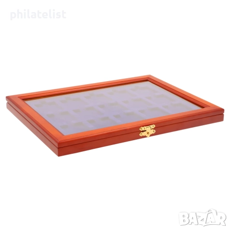 Луксозна дървена кутия витрина SAFE за 15 монети до 50 мм, снимка 3 - Нумизматика и бонистика - 37570087