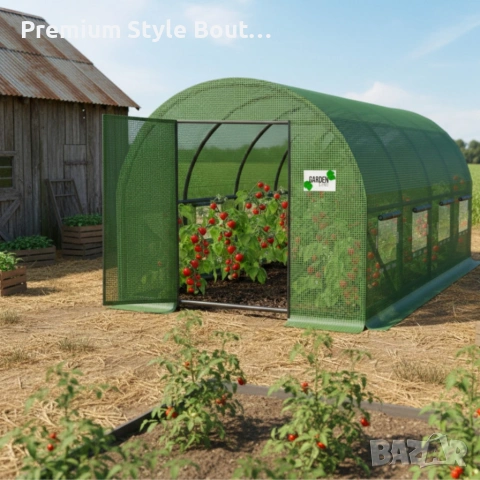 Градинска оражнерия с врата на панти - здрава и стабилна конструкция 6 х 3 х 2м