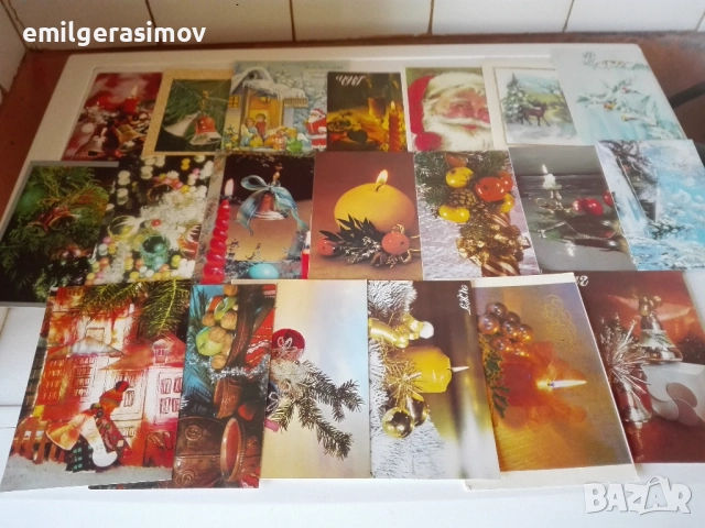 Стари пролетни и новогодишни картички., снимка 7 - Колекции - 49027591