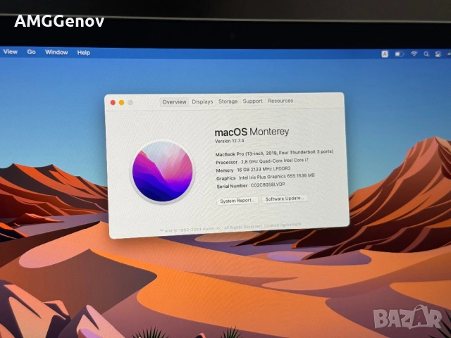 13.3’ Macbook Pro 13 2019/Core i7/16GB Ram/512GB SSD, снимка 9 - Лаптопи за работа - 54228782