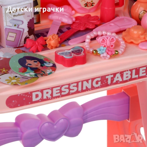 Тоалетка с огледало и аксесоари за грим, синя/розова, снимка 8 - Други - 52853451