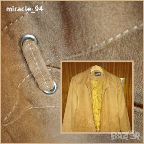 Велурено сако с цип - макси - голям размер, снимка 1 - Сака - 46418295