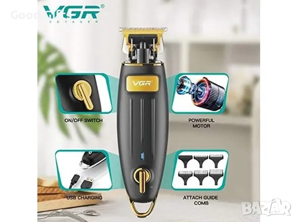 Машинка за подстригване VGR V-192 – 2000mAh, до 300 мин. работа, 6 приставки, снимка 3 - Машинки за подстригване - 50387947