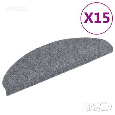 vidaXL Самозалепващи стелки за стъпала, 15 бр, 65x21x4 см, светлос(SKU:132699иви