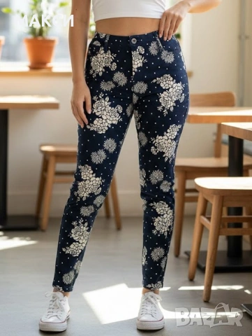 Макси еластични маркови дънки слим без закопчаване, тип клин, с джобове гръб и широка ластична висок